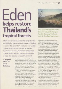 Eden helps restore Thailand’s tropical forests