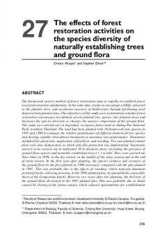 The effects of forest restoration activities on the species diversity of naturally establishing trees and ground flora