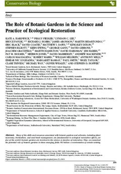 The role of botanic gardens in the science and practice of ecological restoration
